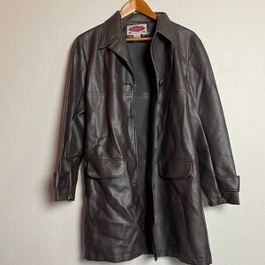 Dark Brown Leather Coat